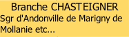 Branche CHASTEIGNER
Sgr d'Andonville de Marigny de Mollanie etc... 
