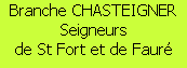 Branche CHASTEIGNER
Seigneurs
de St Fort et de Fauré